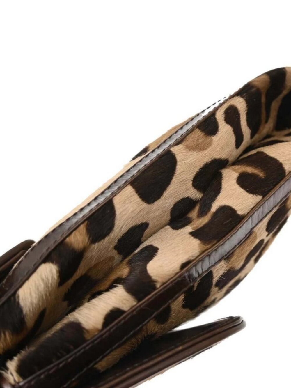 Celine Brown Pony Hair Leopard Print Shoulder Bag M05 166831 - Picture 6 of 15